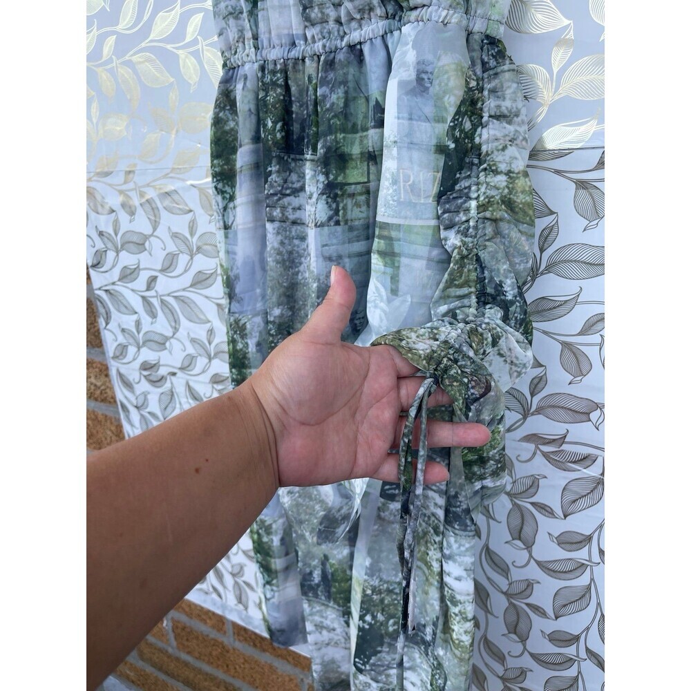 Plains & Prints x Mark Nicdao Manila Dress Size US 2 Vintage Aesthetic Chiffon - Picture 5 of 12